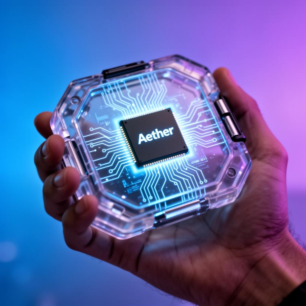 Transparent device with Aether chip